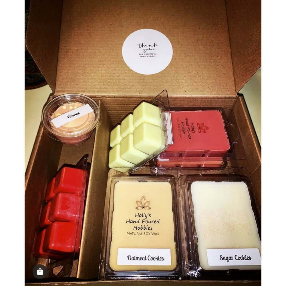 Buy custom made nontoxic soy-coco wax melts in 4 Packs. Custom, made to order, in Ohio.