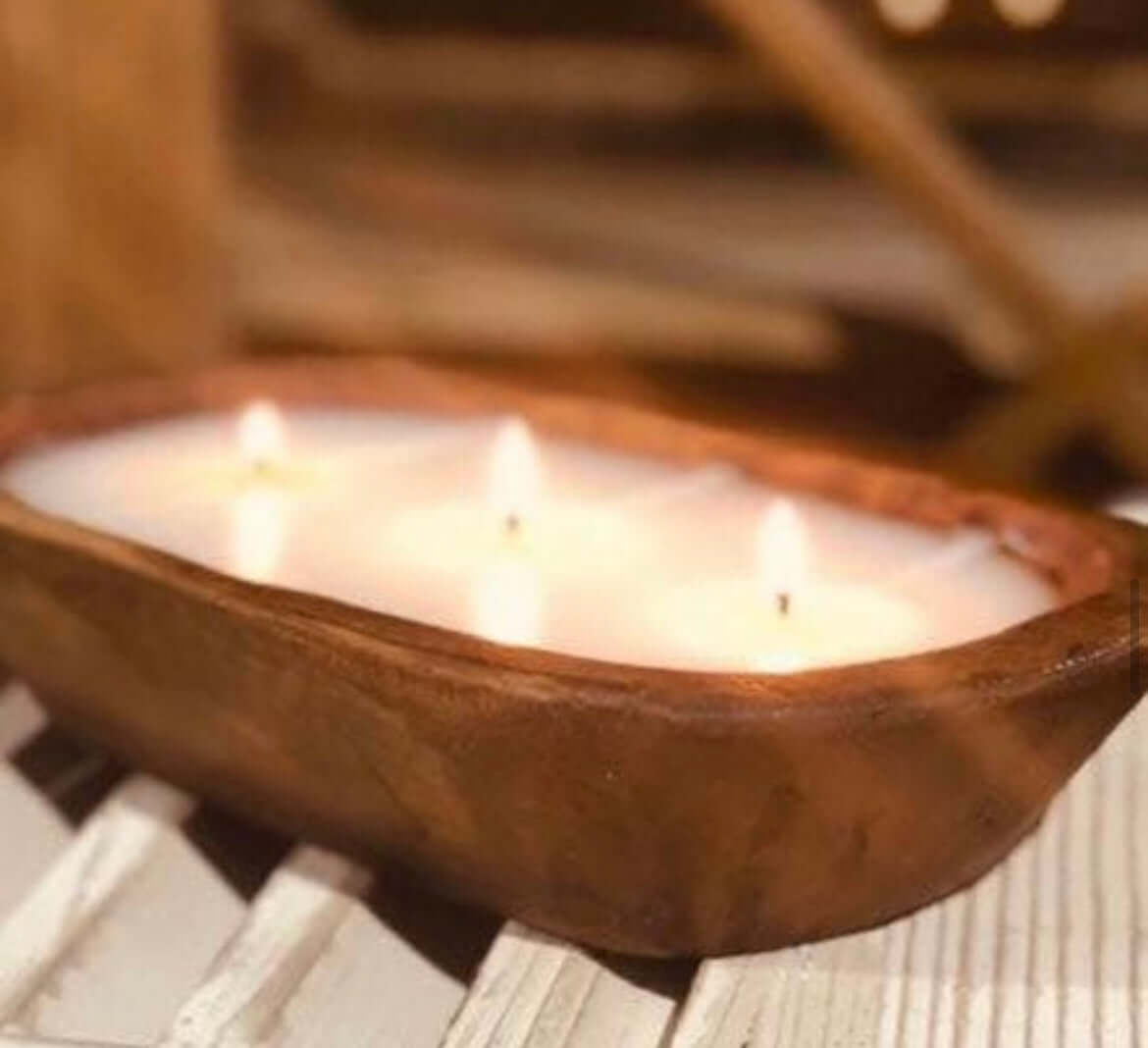 Chocolate Amber Scent Wooden Dough Bowl Candle wooden dough bowl candle for sale online