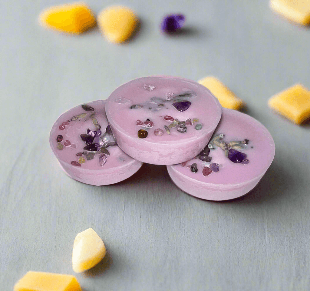 Calming Lavender Scent Spell Melts Infused w/ Amethyst Crystals Holly's Hand Poured Hobbies Candle Shop