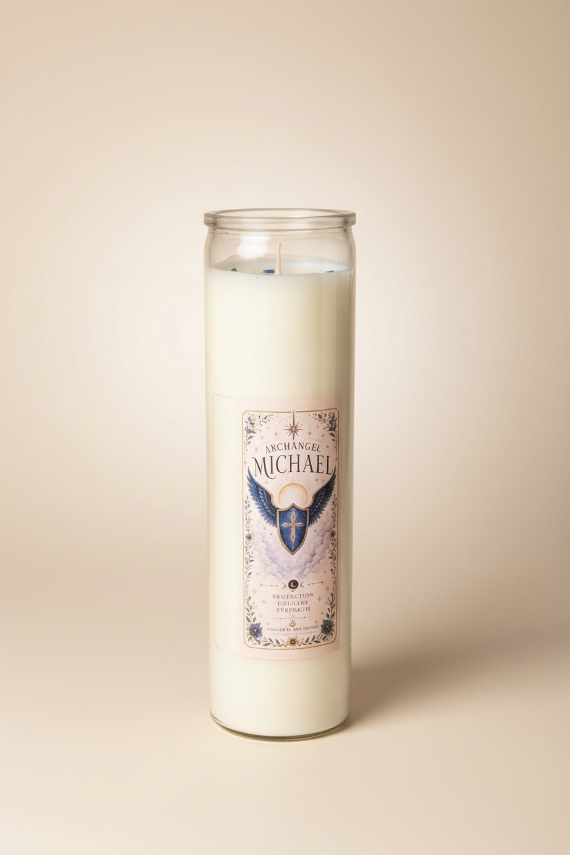 Archangel Michael Crystal Infused Custom Prayer Candle