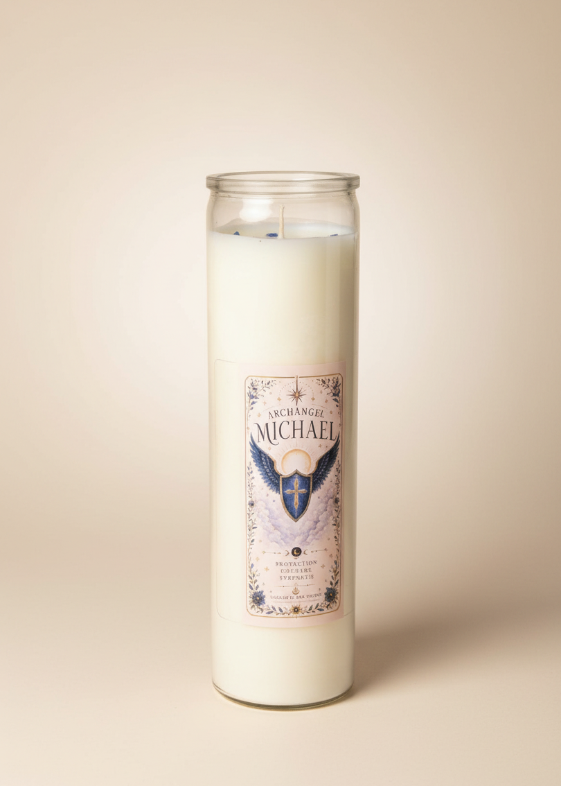 Archangel Michael Crystal Infused Custom Prayer Candle