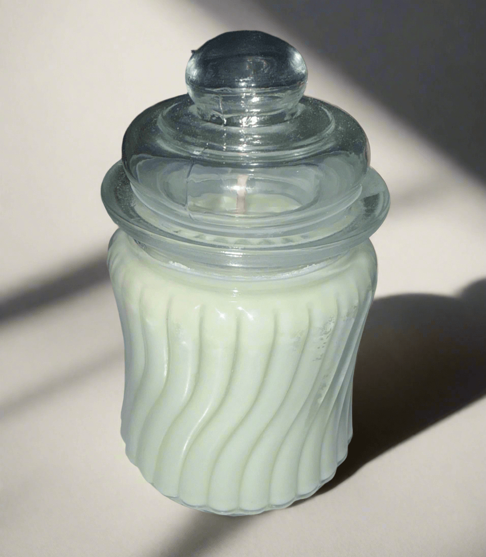 Eucalyptus & Peppermint Scent 8 oz Glass Jar Candle Holly's Hand Poured Hobbies Candle Shop