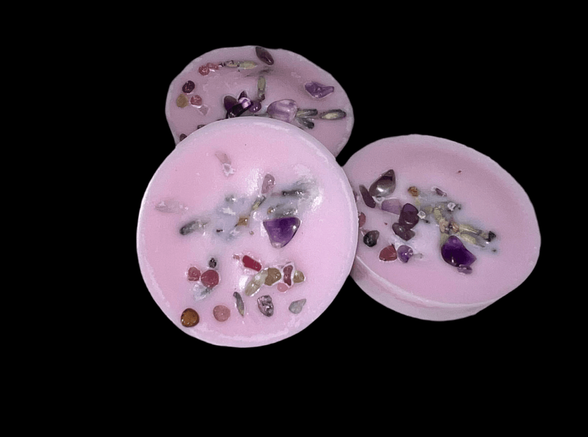 Calming Lavender Scent Spell Melts Infused w/ Amethyst Crystals Holly's Hand Poured Hobbies Candle Shop