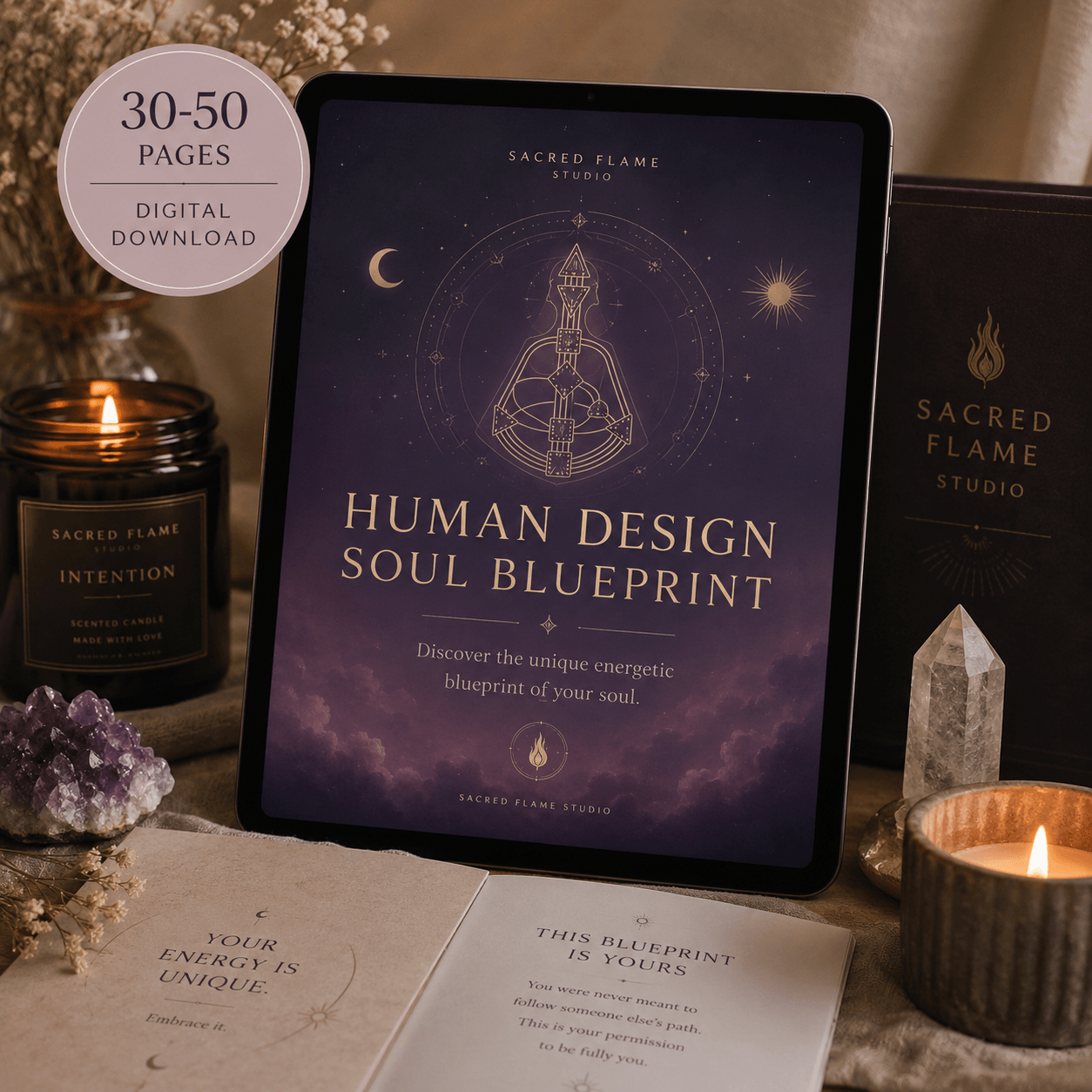 Personalized Human Design Blue Print| Spiritual Guidance Sacred Flame Studio