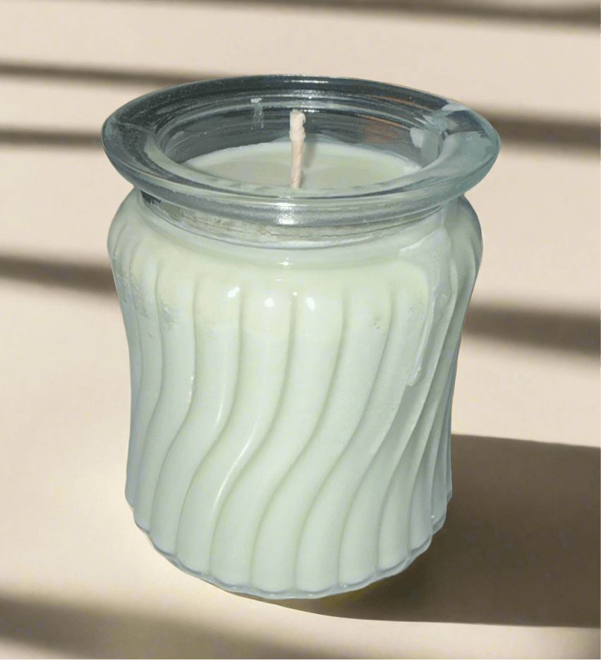 Eucalyptus & Peppermint Scent 8 oz Glass Jar Candle Holly's Hand Poured Hobbies Candle Shop