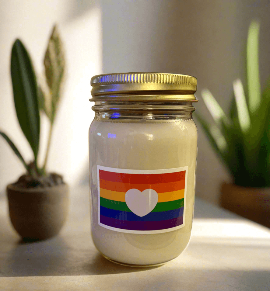 Buy limited edition Pride candles online. Scented soy-coco wax blends.