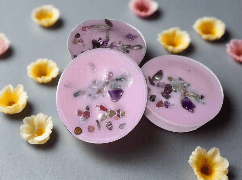 Calming Lavender Scent Spell Melts Infused w/ Amethyst Crystals Holly's Hand Poured Hobbies Candle Shop