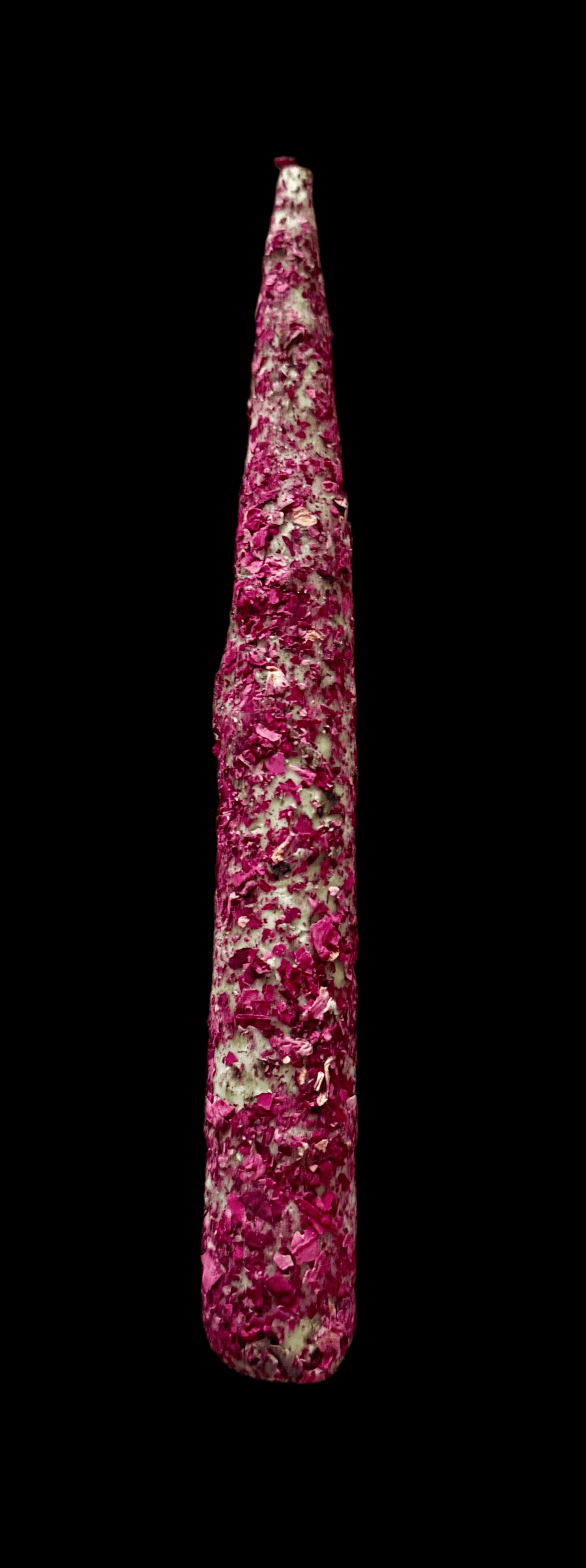 Rose Petal Dressed Ritual Taper Candle – 8” Soy Wax Love & Blessings