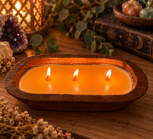Custom Mini Wooden Dough Bowl Candle – Handmade Rustic Home Decor