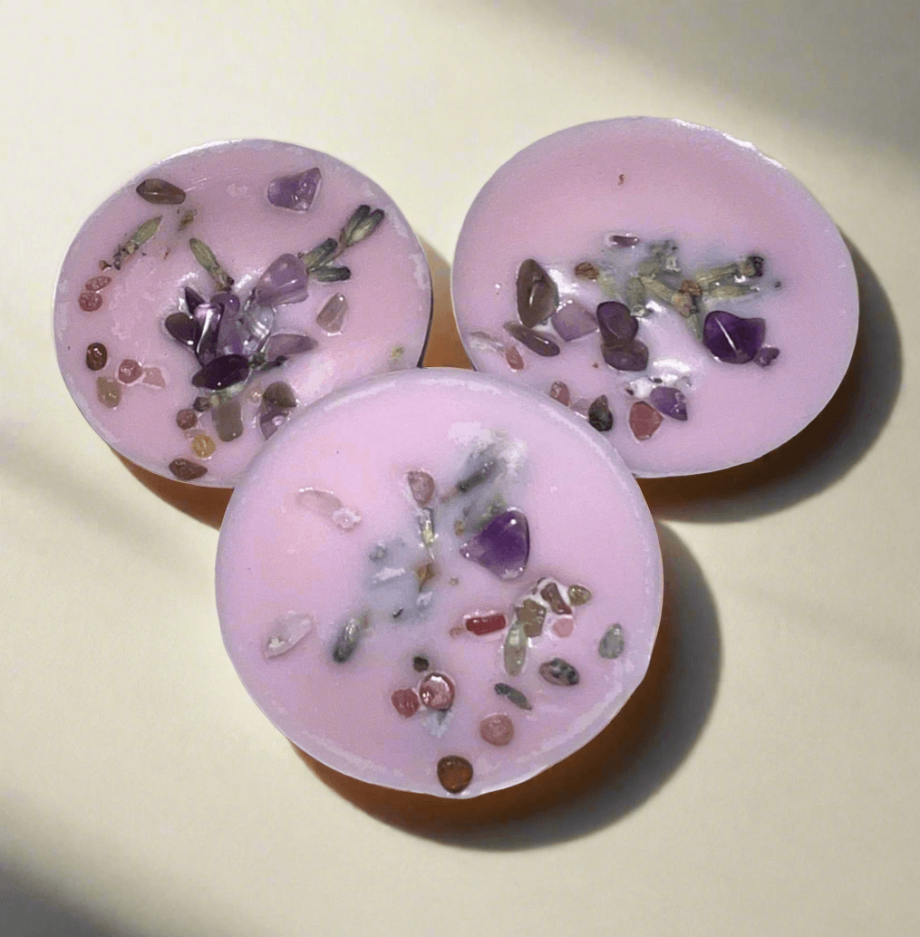 Calming Lavender Scent Spell Melts Infused w/ Amethyst Crystals Holly's Hand Poured Hobbies Candle Shop