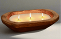 Mahogany Teakwood Scented wooden dough bowl candle for sale online.