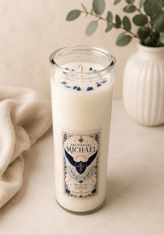 Archangel Michael Crystal Infused Custom Prayer Candle