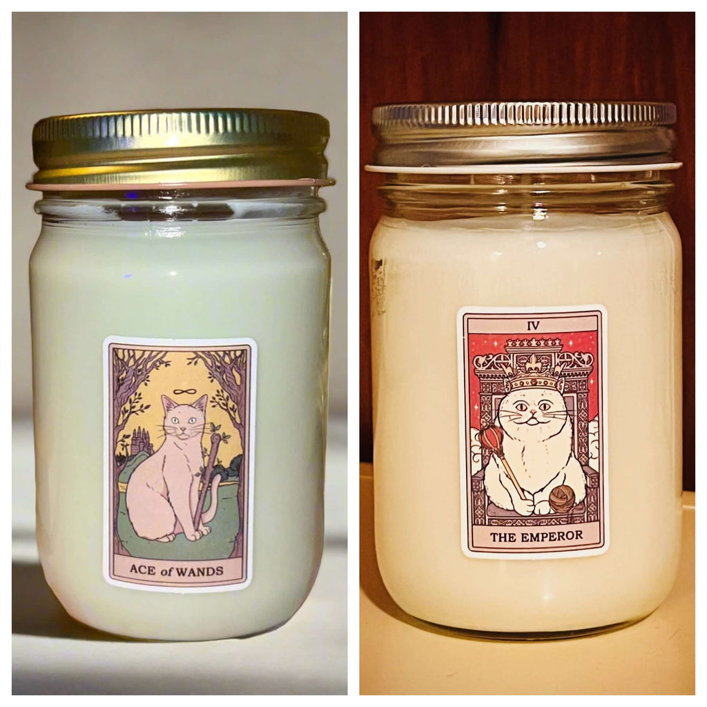 Tarot Card Themed Scented 12 oz Candle | Custom Holly's Hand Poured Hobbies Candle Shop