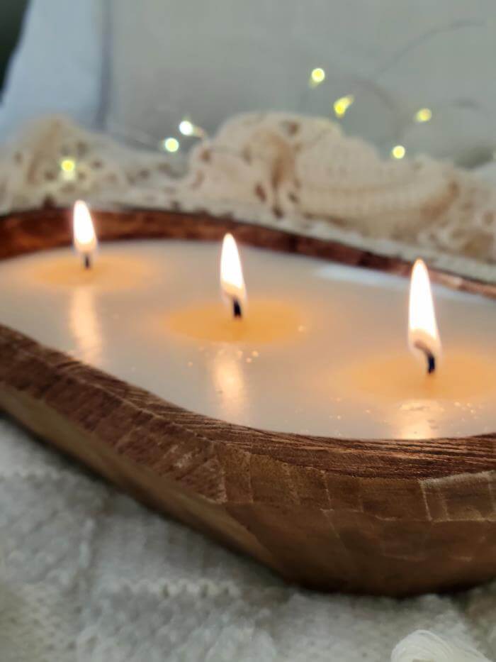 Chocolate Amber Scent Wooden Dough Bowl Candle wooden dough bowl candle for sale online