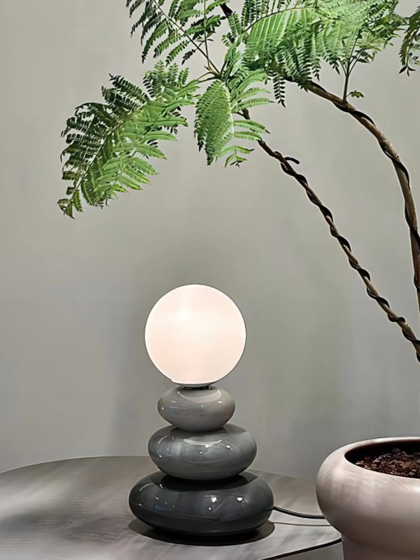 Modern Ceramic LED Table Lamp – Minimalist Bedroom & Home Décor Light