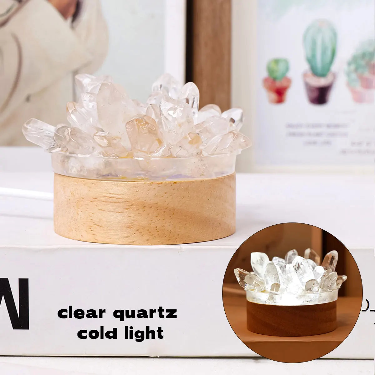 Natural Crystal Cluster Glow Lamp | Amethyst & Citrine-Style Crystal Night Light