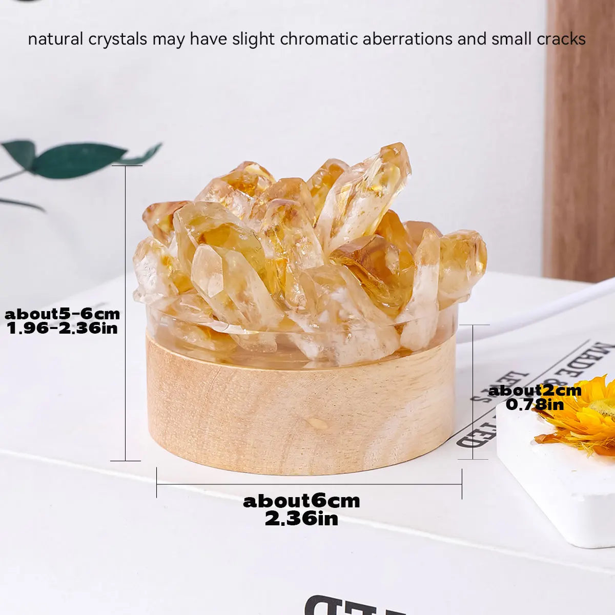 Natural Crystal Cluster Glow Lamp | Amethyst & Citrine-Style Crystal Night Light