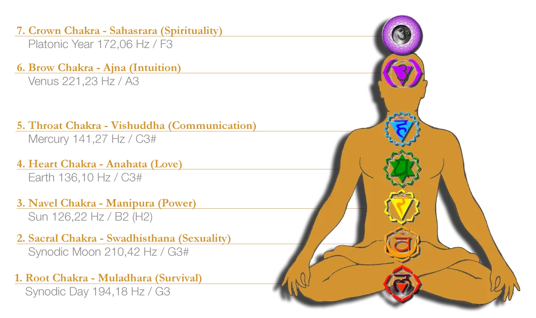 7-Piece Planetary Tuned Tuning Fork Chakra Set incl. Holder