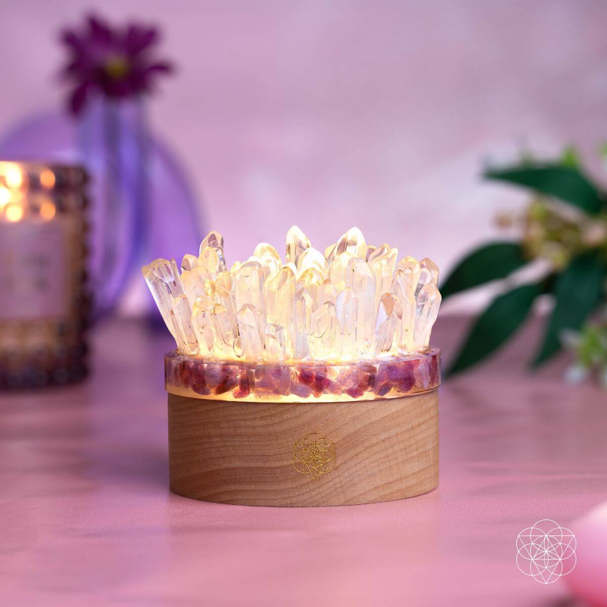 Find My Peace - Quartz & Tourmaline Lamp of Blooming Tranquility Conscious Items