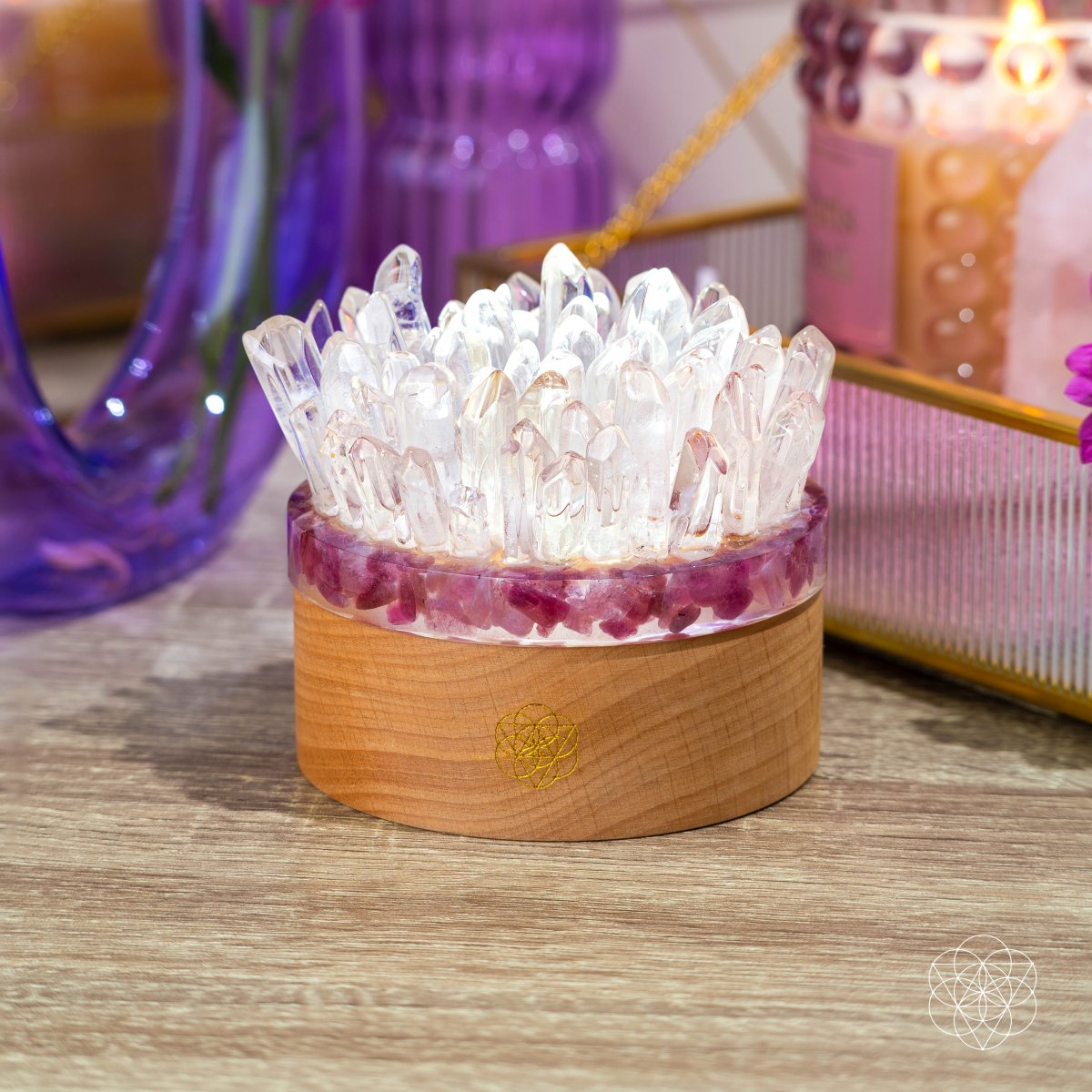 Find My Peace - Quartz & Tourmaline Lamp of Blooming Tranquility Conscious Items