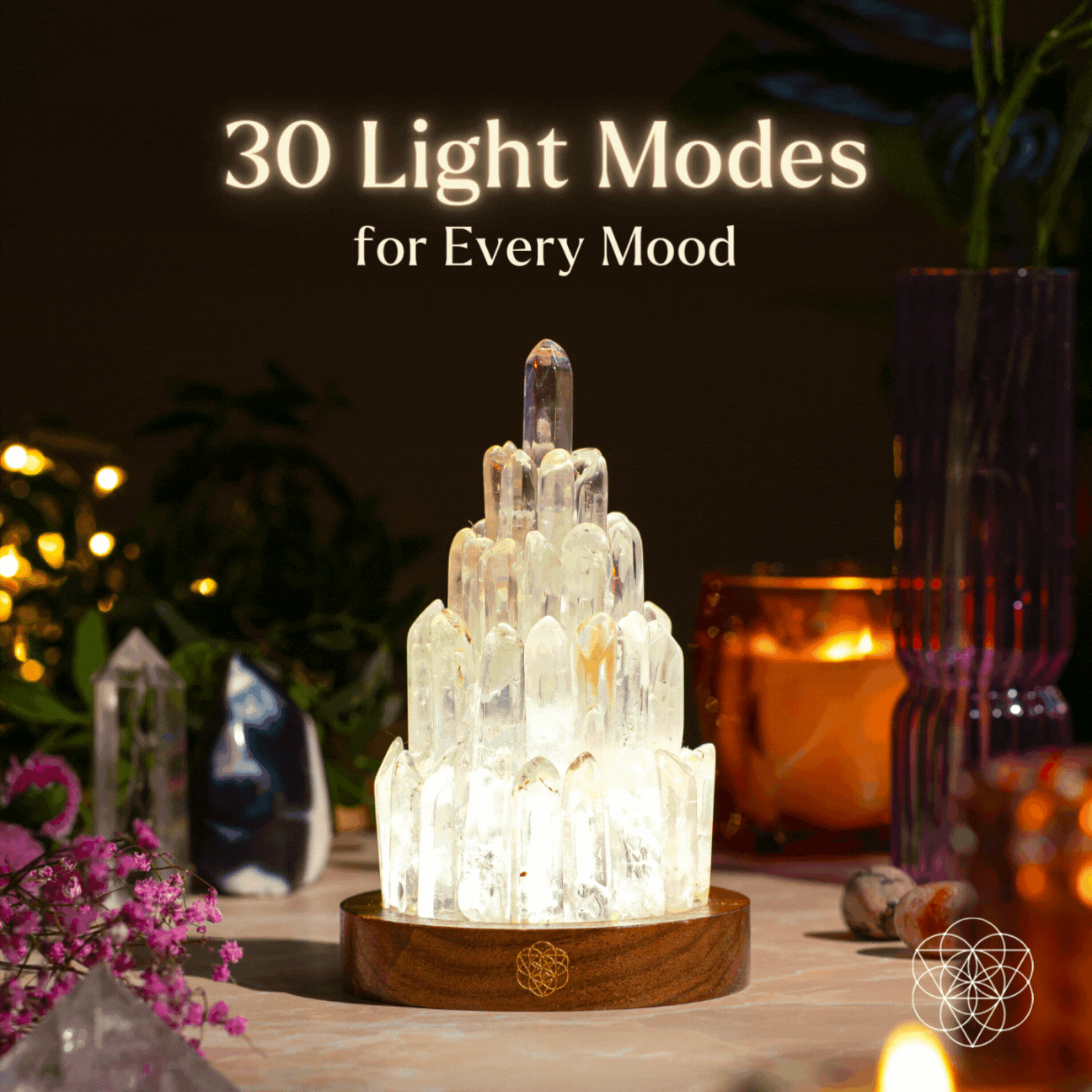 The Clear Quartz Manifestation Tower Lamp Conscious Items