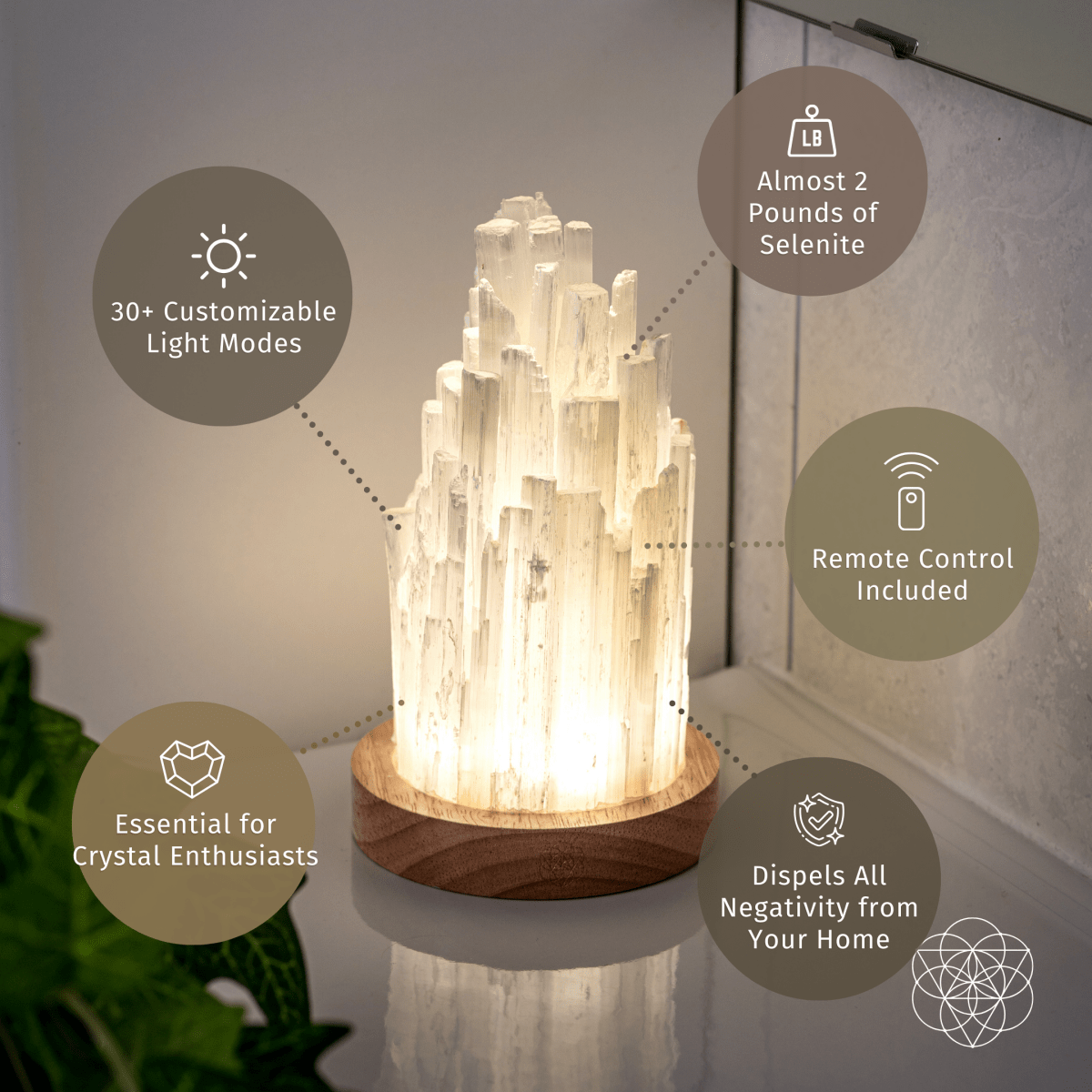 The Cleanse-All Selenite Lamp - 2 Pounds of Healing Power Conscious Items