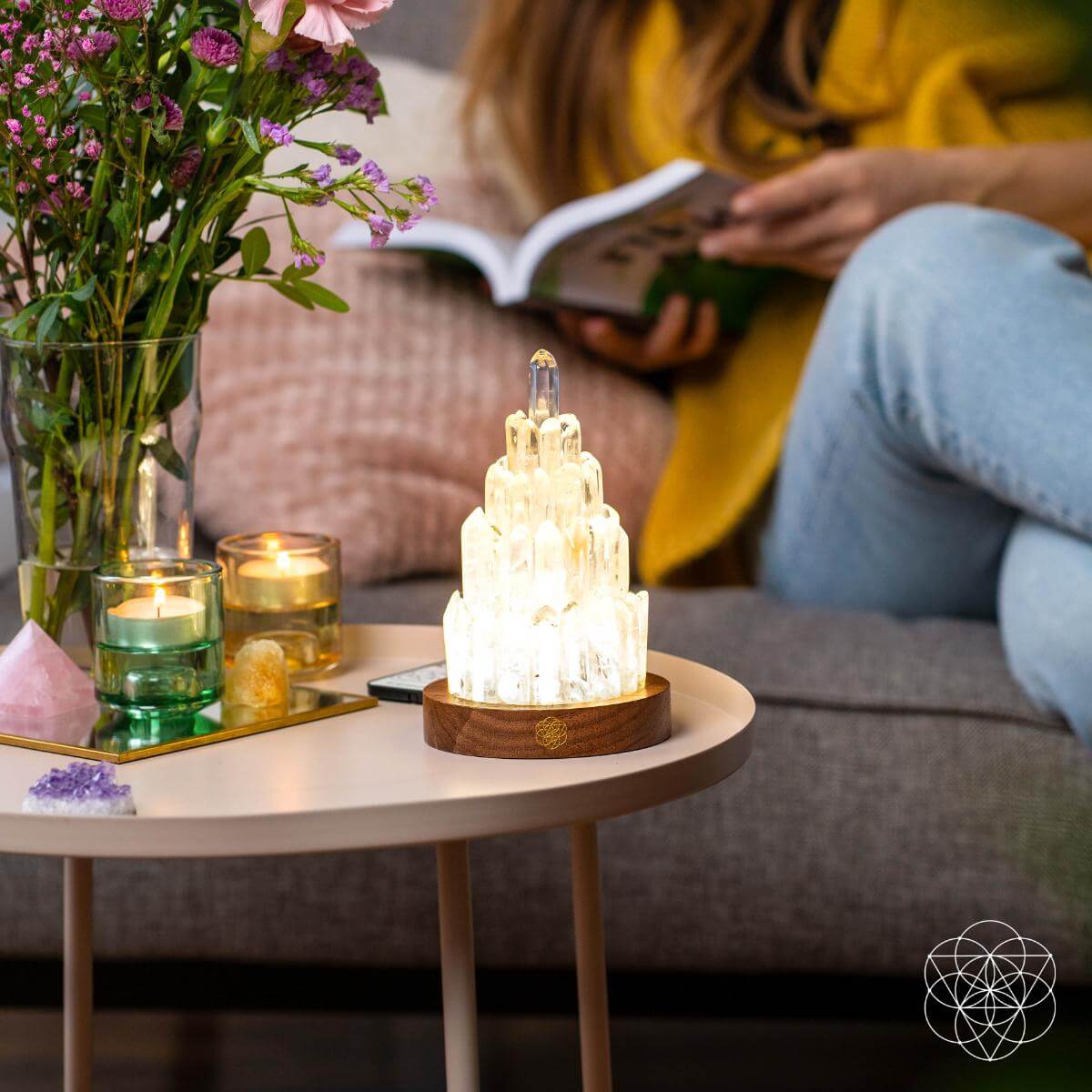The Clear Quartz Manifestation Tower Lamp Conscious Items