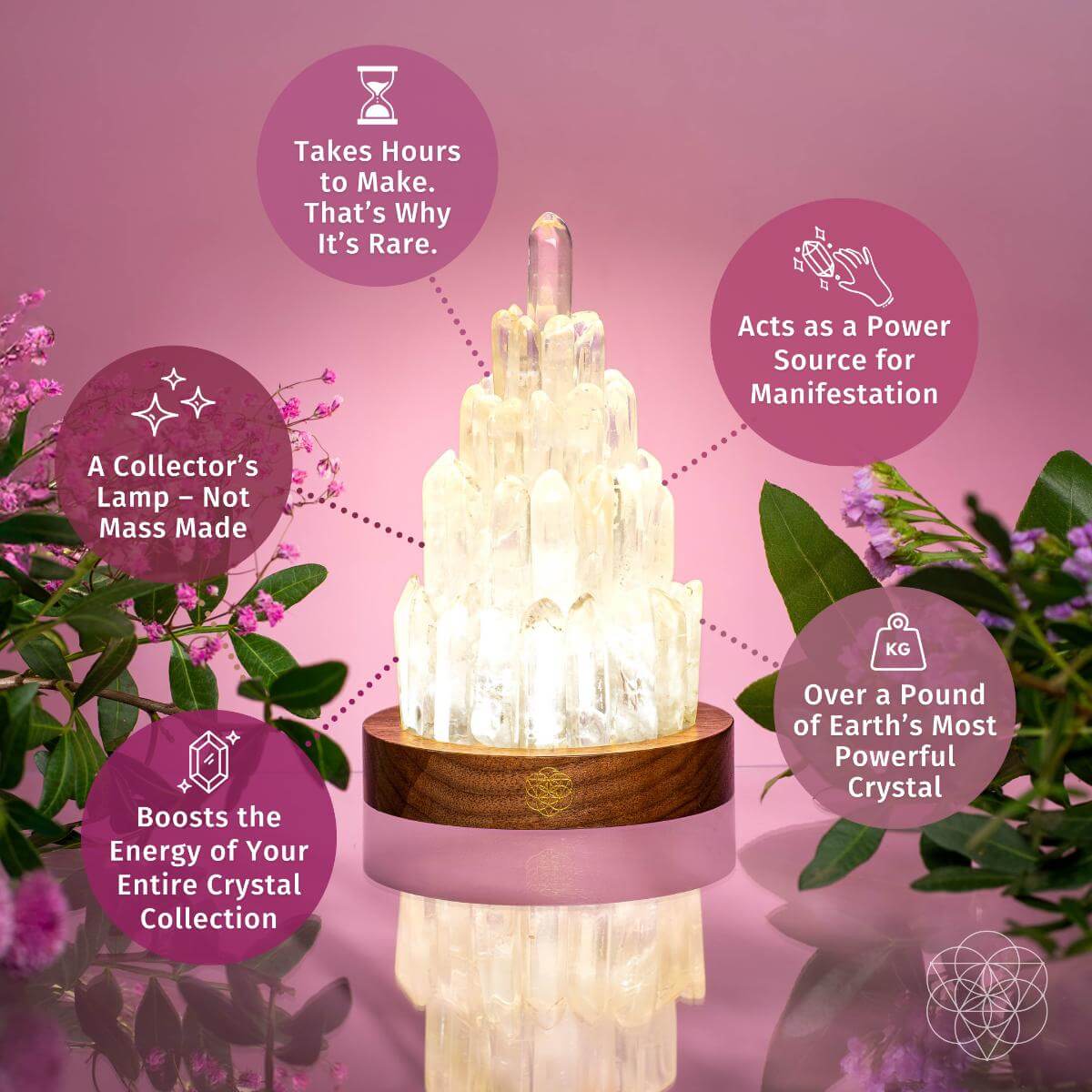 The Clear Quartz Manifestation Tower Lamp Conscious Items